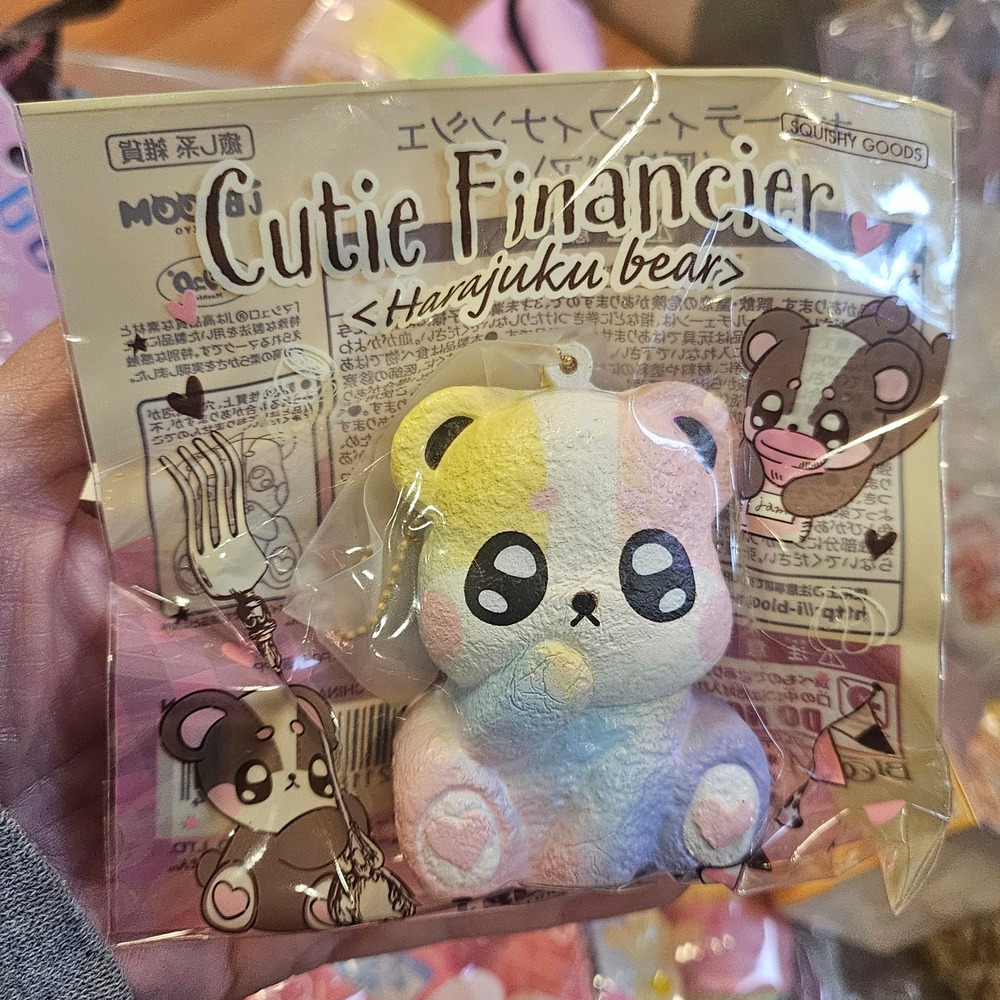 IBLOOM Squishies Cutie Financier Harajuku Bear Pastel Squishy Scented Rainbow